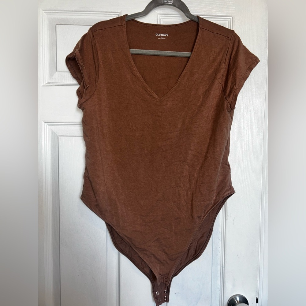 Old Navy Brown V-Neck Bodysuit